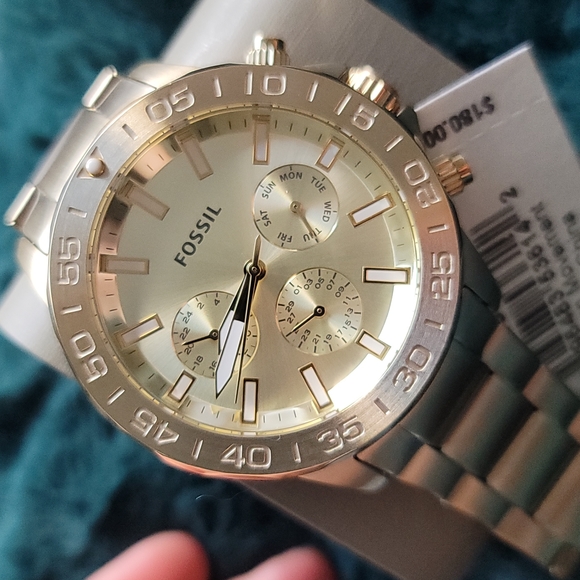 NEW Men's 22mm Gold stainless steel Fossil watch - Picture 4 of 10